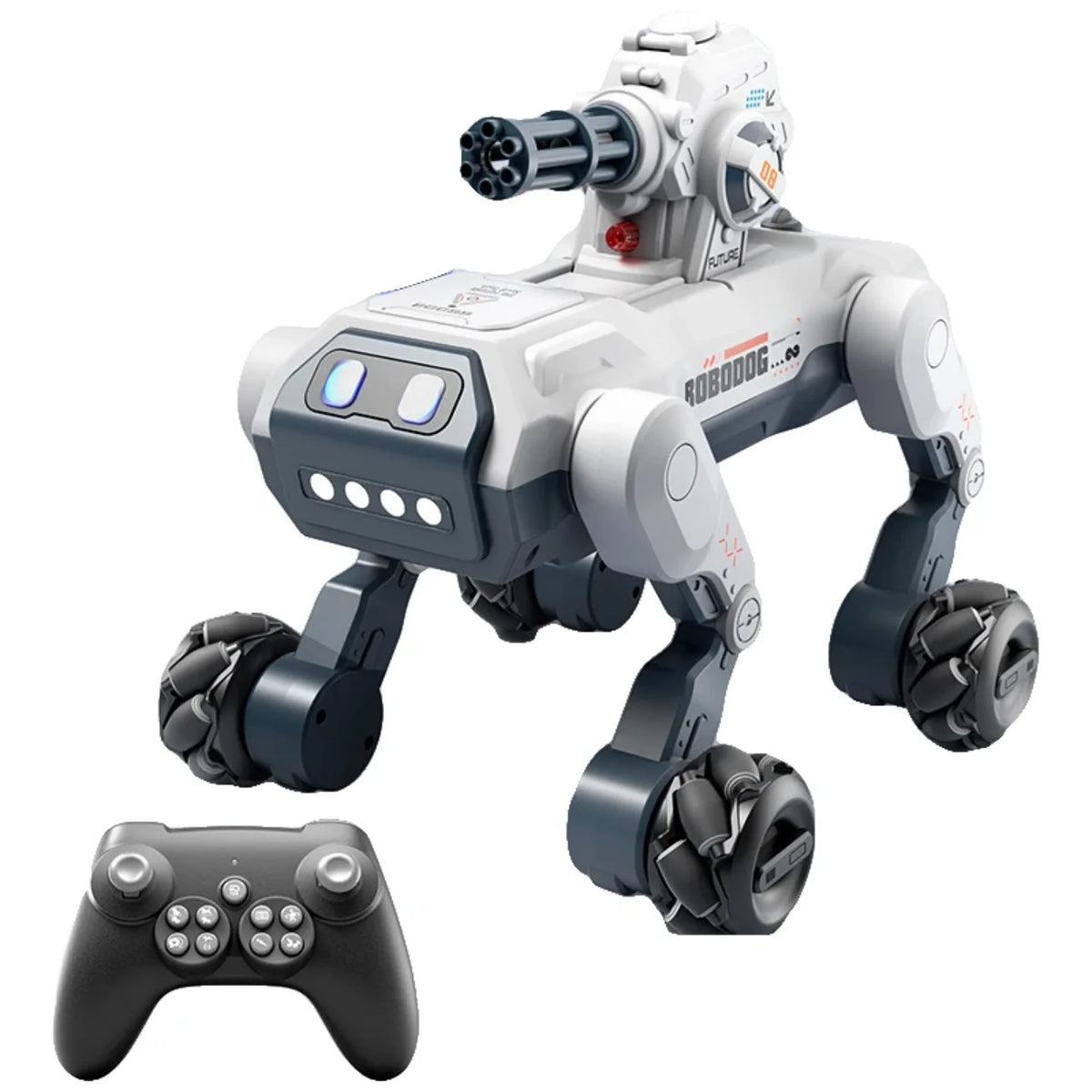 Robotski pas igracka na daljinski sa pokretnim topom i daljinskim upravljacem