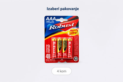 Robust alkalne AA baterije 4 kom pakovanje 1.5V
