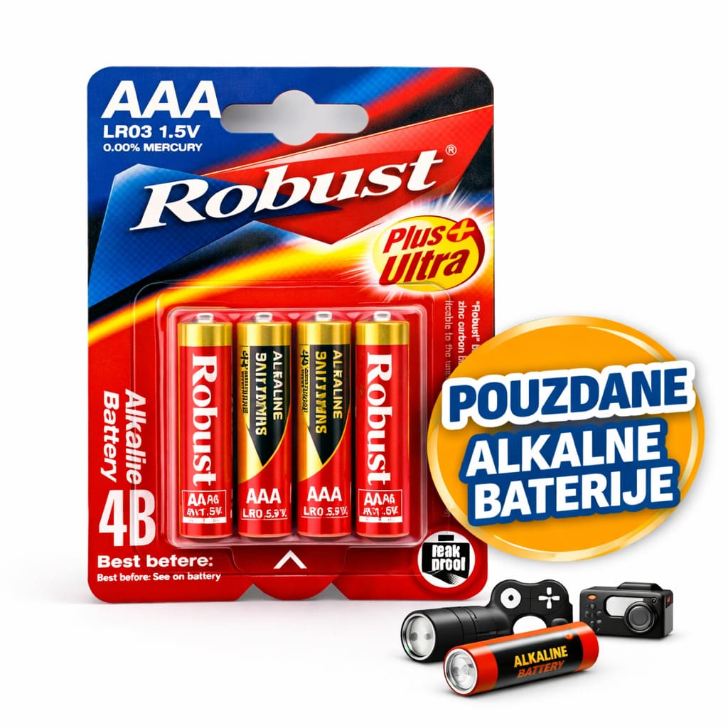 Robust alkalne AA baterije 1.5V pouzdano napajanje za svakodnevne uredjaje
