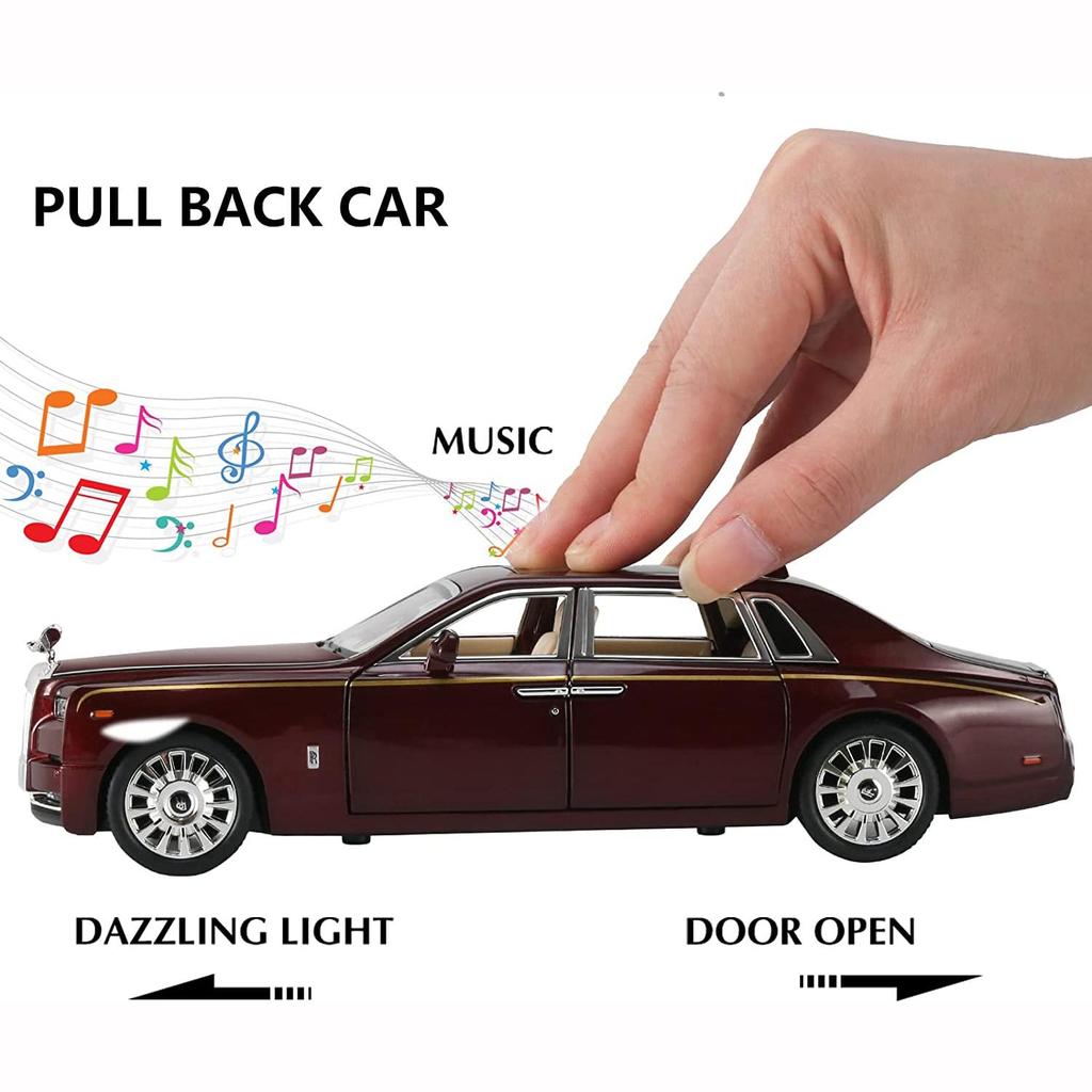 Igračka auto sa svetlima i muzikom Rolls Royce Phantom, pull back pogon i LED osvetljenje farova