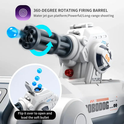 Detalj rotirajuceg topa robotskog psa sa ubacivanjem mekih metaka