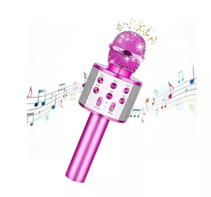 Roze bezicni karaoke mikrofon za decu sa zvucnikom