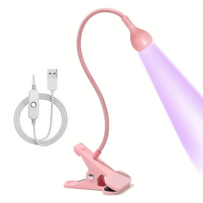 Roze mini UV LED lampa za gel nokte sa fleksibilnim vratom