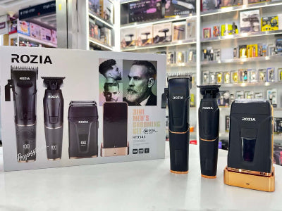 Razliciti modeli Rozia trimera izlozeni na polici u prodavnici.