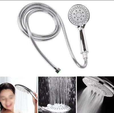 Slavina za tus, rucni tus i crevo. Prikaz razlicitih tipova mlaznica za vodu.