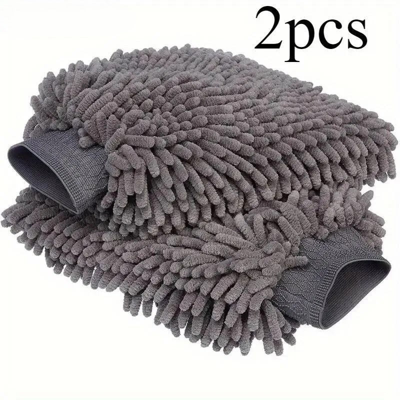 mikrofiber rukavica za pranje auta siva chenille vlakna