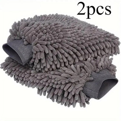 mikrofiber rukavica za pranje auta siva chenille vlakna