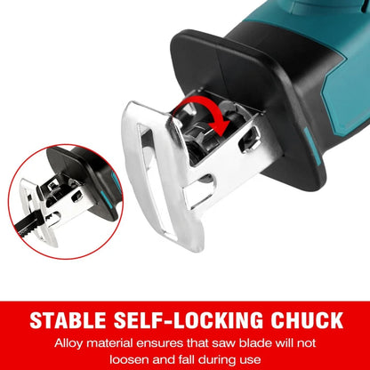 Samozatezna glava akumulatorske recipro testere za brzo i sigurno menjanje testera bez alata