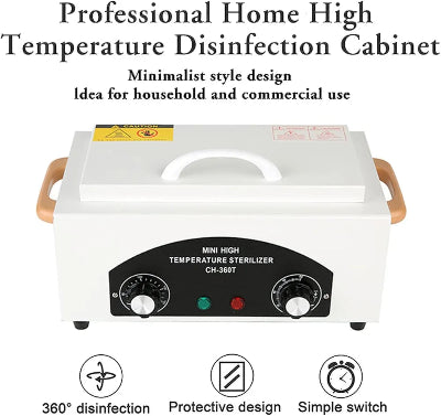 Profesionalna kutija za sterilizaciju sa visokom temperaturom i naprednim funkcijama. Sanitizing Box je idealan za sve salone lepote i manikir.