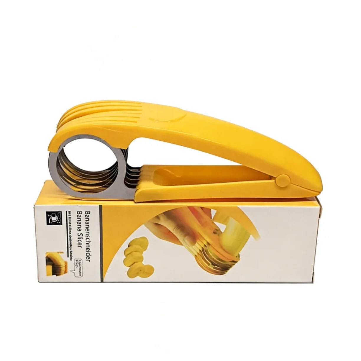 Seckalica za banane postavljena na originalnu kutiju
