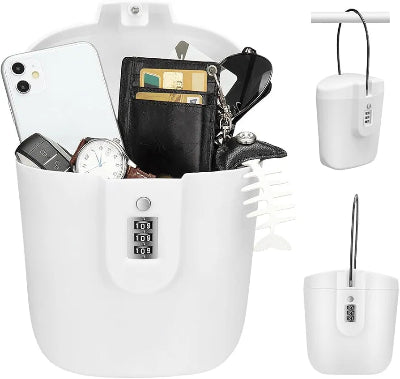 Mali sef za novac kljuceve kartice telefon prenosiva bela kutija sifra