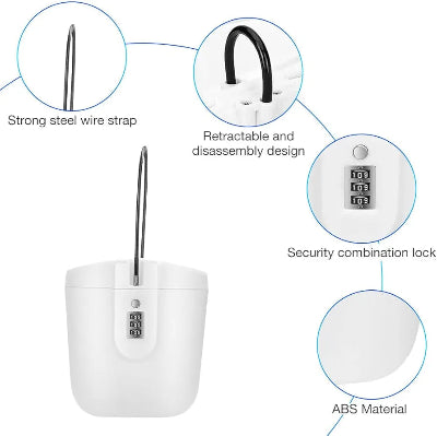 Sef za zakljucavanje celicna sajla na izvlacenje sifra kombinacija ABS materijal
