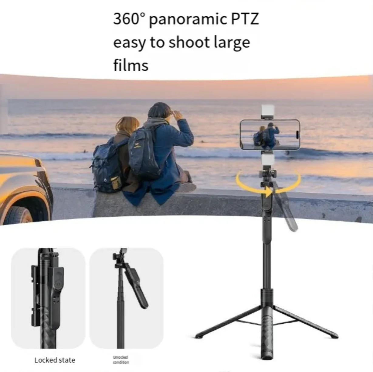 Selfi stap K28 na tripod stativu sa panoramskom rotacijom za snimanje