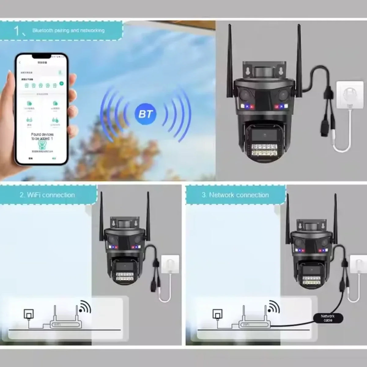 Sema bluetooth, wifi i kablovskog povezivanja WiFi PTZ sigurnosne kamere