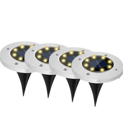 Set cetiri solarne lampe za dvoriste basta podna rasveta LED osvetljenje spolja kuca putanja okrugla izrada