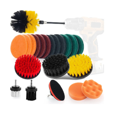 Kompletan profesionalni set cetki i sundjera sa prihvatom za busilicu za ciscenje i poliranje