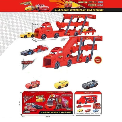 Set kamiona transportera i autica sa prikazanim dimenzijama
