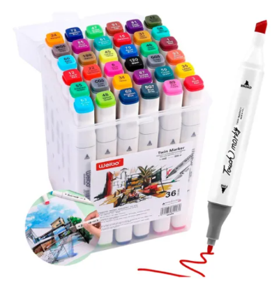 Set dvostranih markera flomastera od 36 komada u kutiji za crtanje skiciranje i dizajn