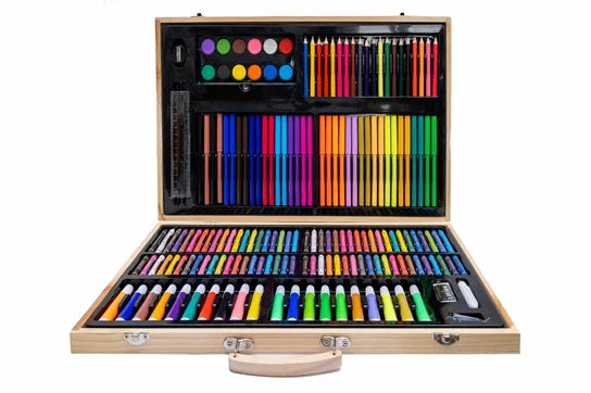 Kofer drveni Set za crtanje 180 delova - Azijashop