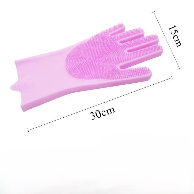 silikonska rukavica za pranje sudova sa cetkicama