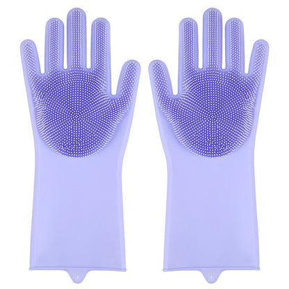 silikonska rukavica za pranje sudova ljubicaste boje