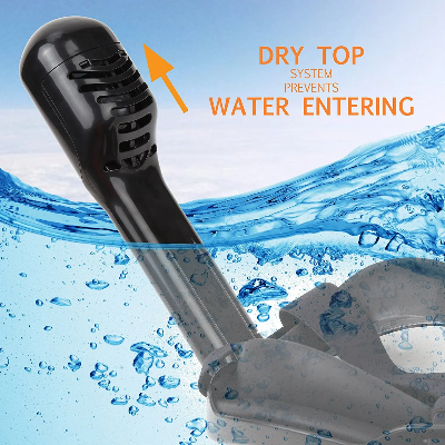 Sistem protiv ulaska vode u masku za ronjenje. Suvi gornji deo disalice za bezbedno i prijatno iskustvo pod vodom.