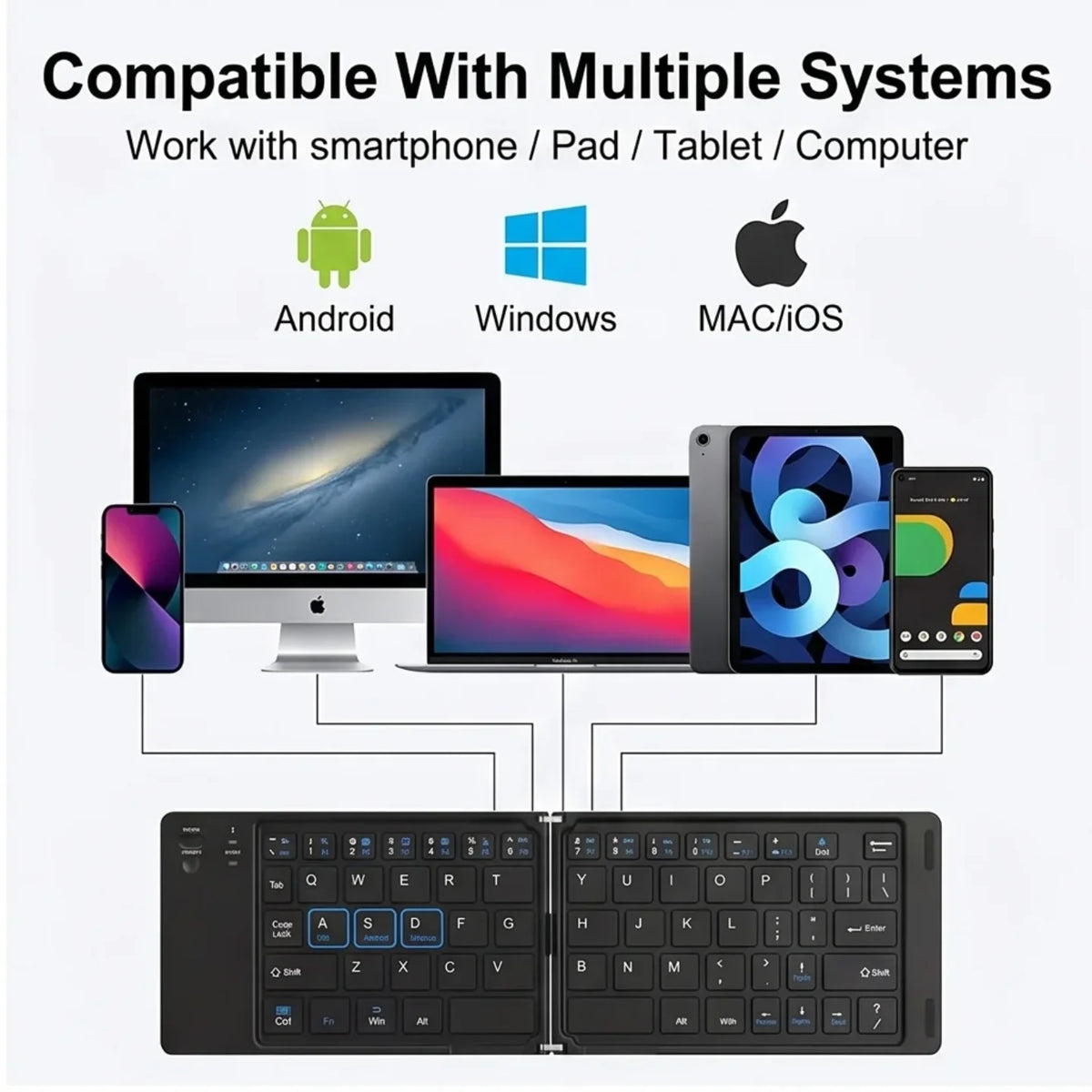 Sklopiva bluetooth tastatura kompatibilna sa Android Windows i iOS uredjajima