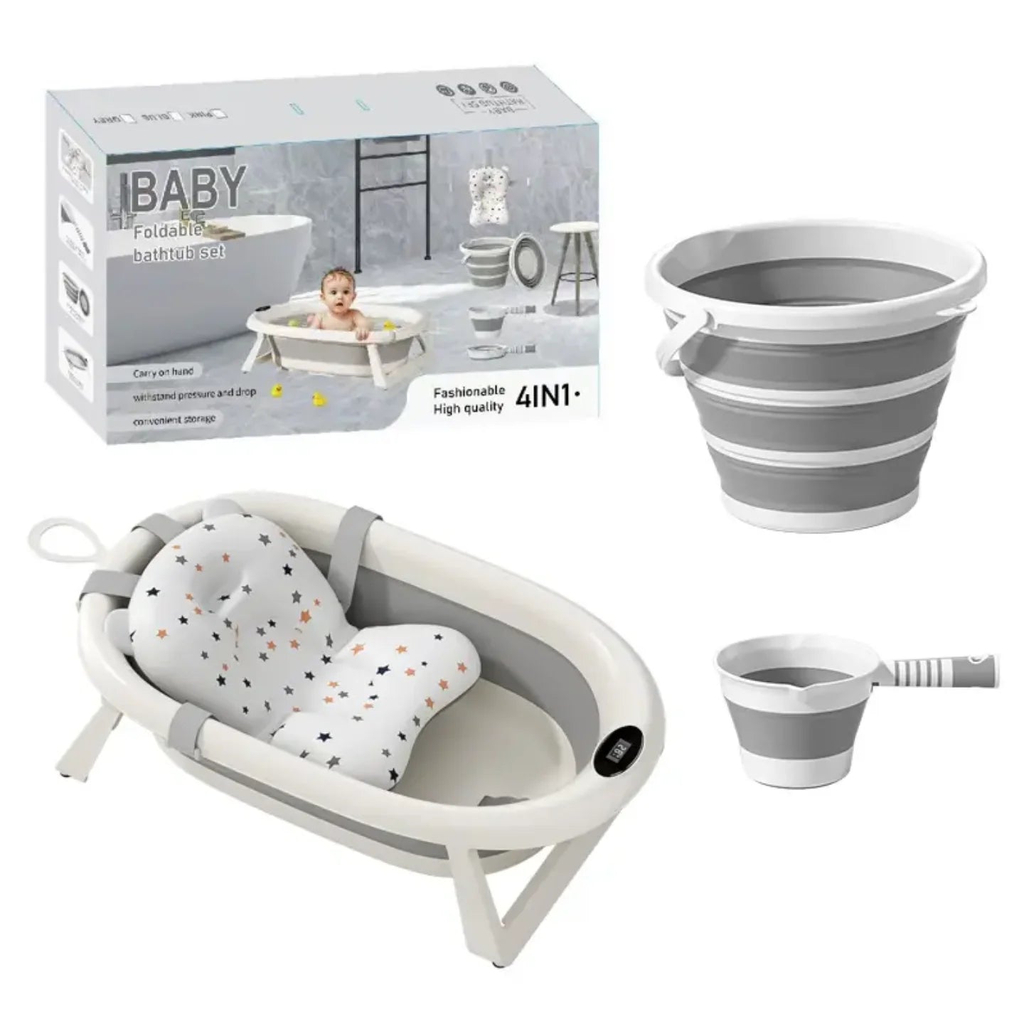 Sklopiva kadica za bebe 4u1 set sa kantom i posudom