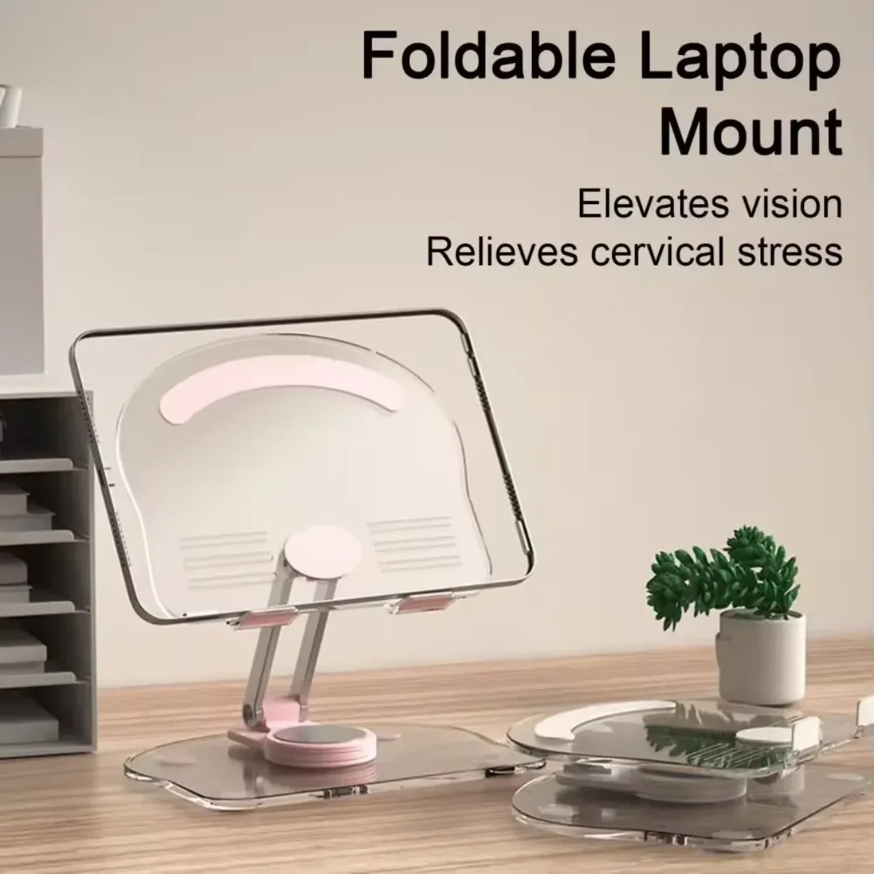 Sklopivi stalak koji podize ekran laptopa ili velikog tableta na radnom stolu