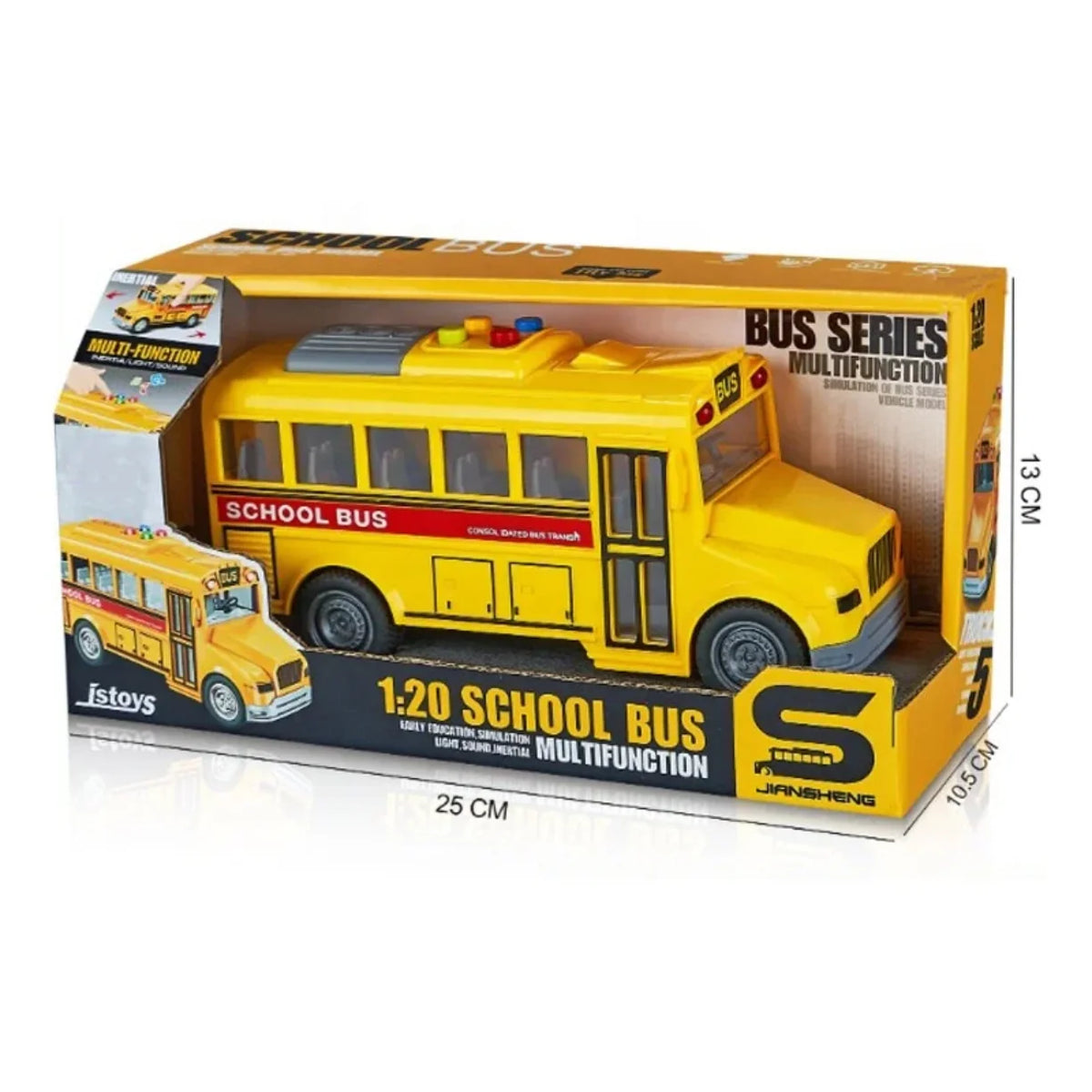 Skolski autobus igracka u poklon kutiji sa dimenzijama pakovanja