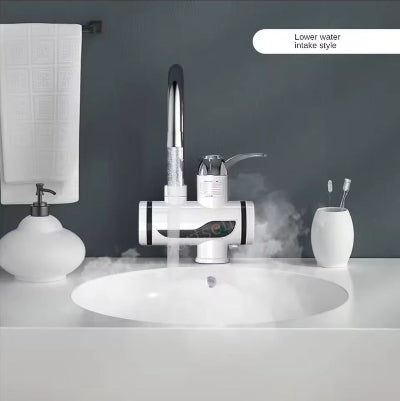 Moderna slavina sa grejacem za lavabo, pruza trenutnu toplu vodu za licnu higijenu i ciscenje u kupatilu