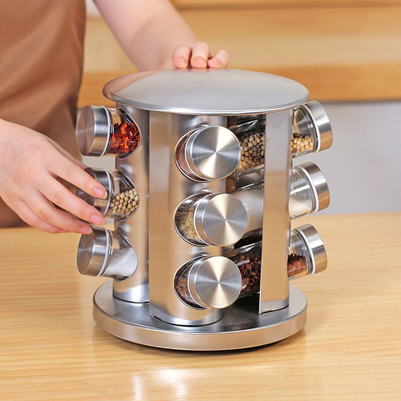 Stalak za zacine inox 12kom - Azijashop