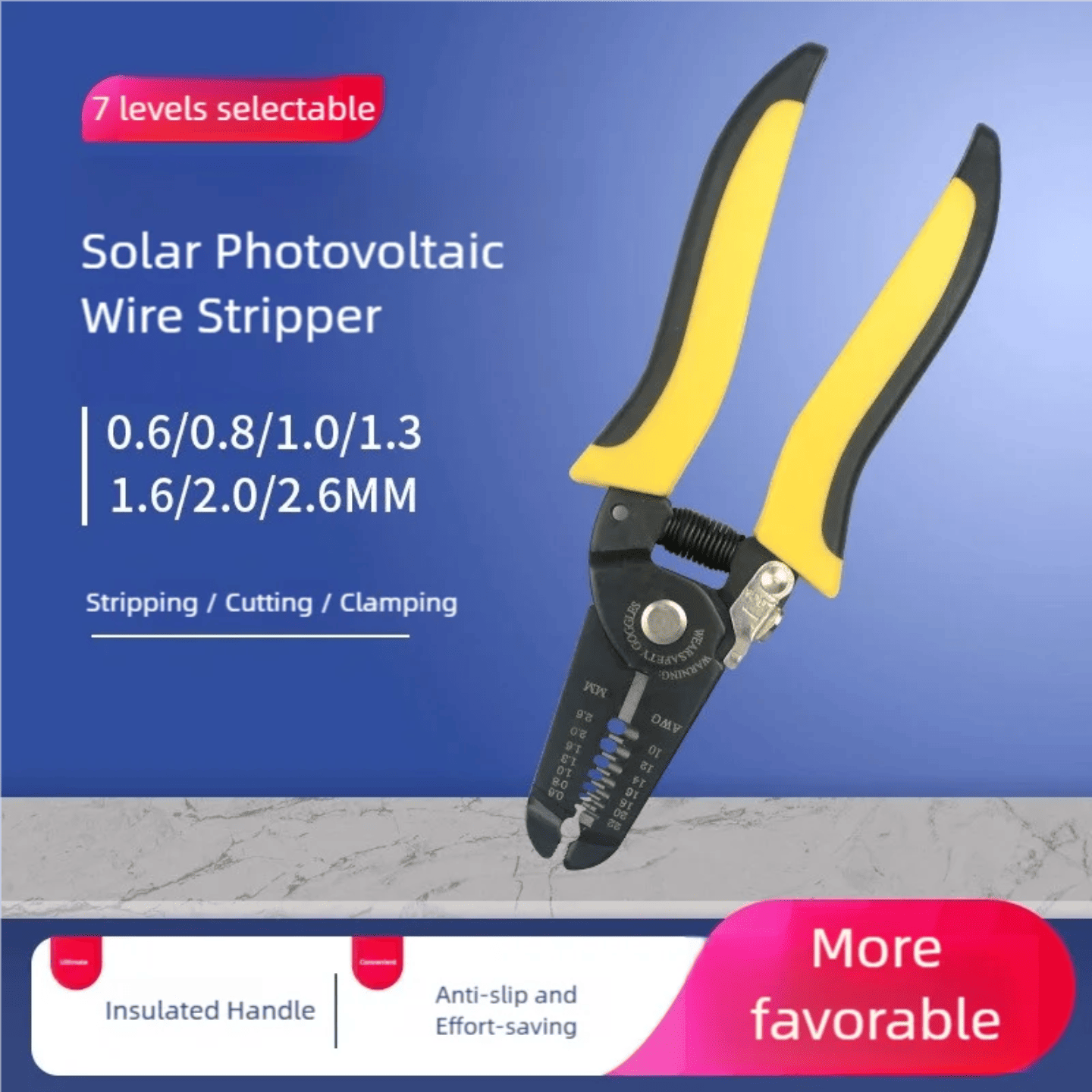 Solarna i električarska klešta za skidanje izolacije 0.6–2.6mm