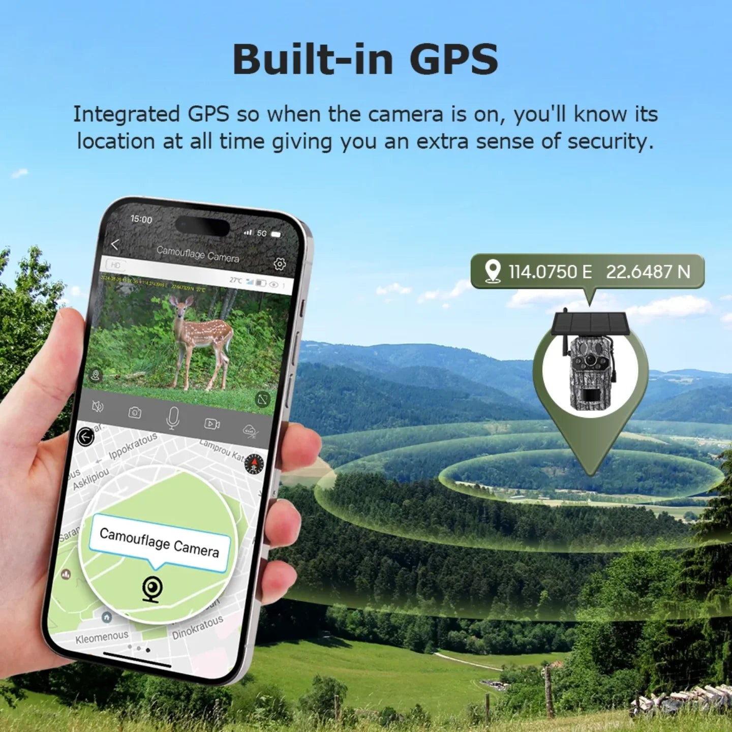 Solarna 4G lovacka kamera sa ugradjenim GPS pracenjem preko telefona
