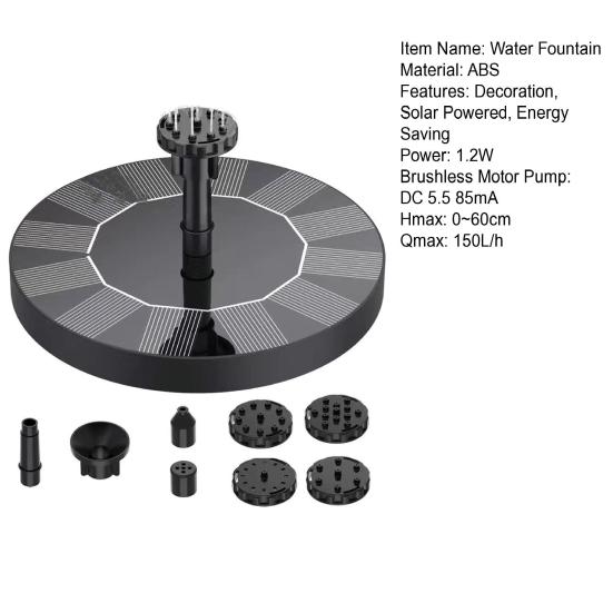 solarna fontana sa vise nastavaka za razlicite oblike mlaza