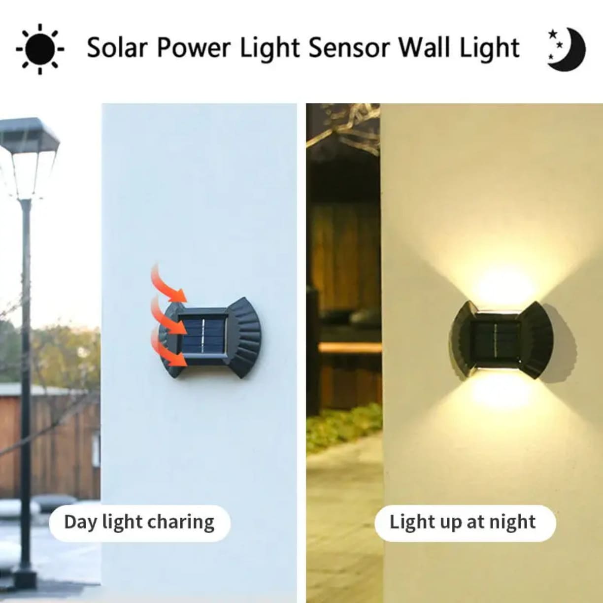 Solarna zidna lampa sa senzorom svetla za noćno osvetljenje