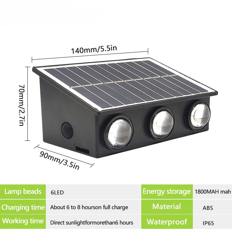 solarna led lampa sa dimenzijama 140x90x70 mm ip65 vodootporna 1800mah baterija