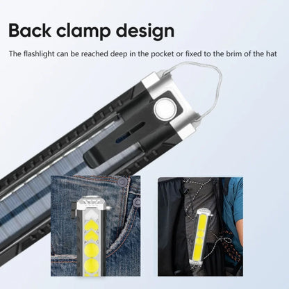 Solarna LED lampa sa zadnjim klipom za dzep i ranac