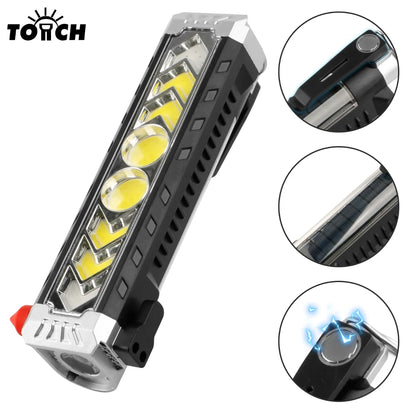 Solarna rucna LED lampa sa solarom i dugmetom detalj