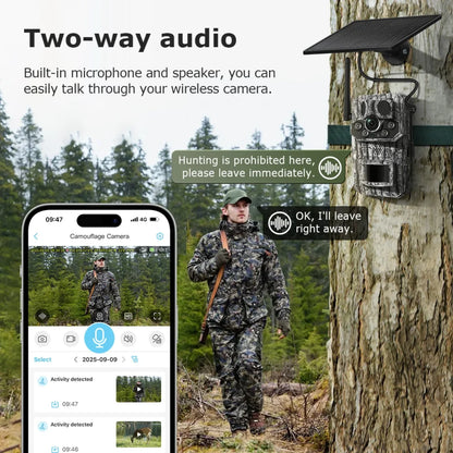 Solarna lovacka kamera sa dvosmernim audio razgovorom preko telefona