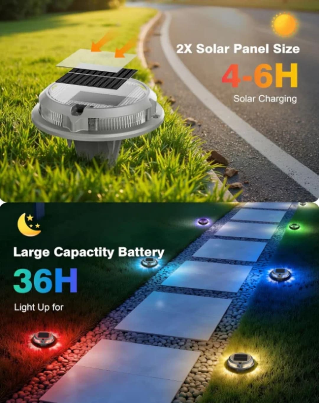 Solarna podna lampa sa povecanim panelom i baterijom koja traje do trideset sest sati