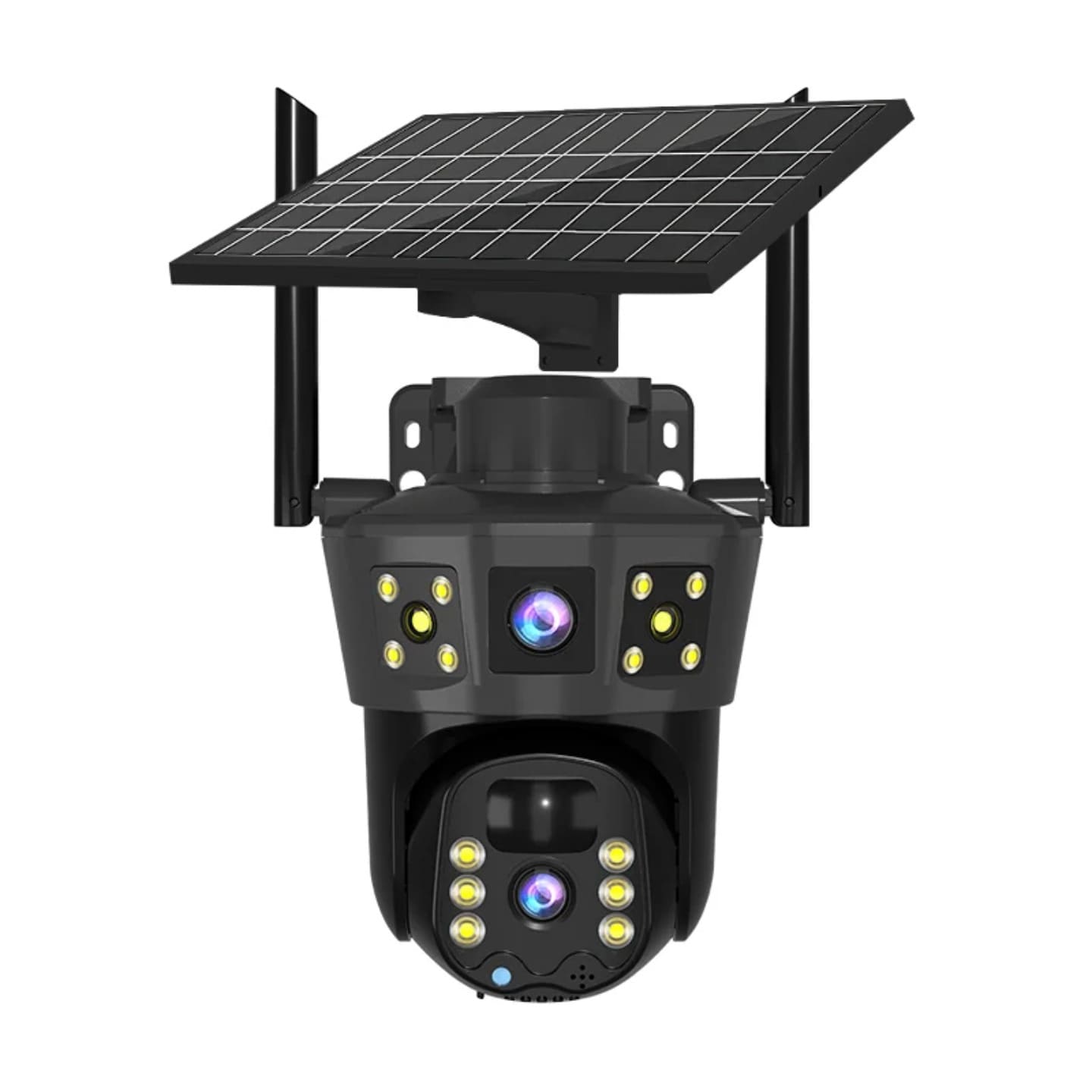 Solarna WiFi PTZ sigurnosna kamera sa tri objektiva i 360 stepeni pregledom.