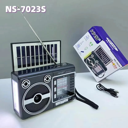 Solarni radio sa antenom, bocnim svetlom i kutijom