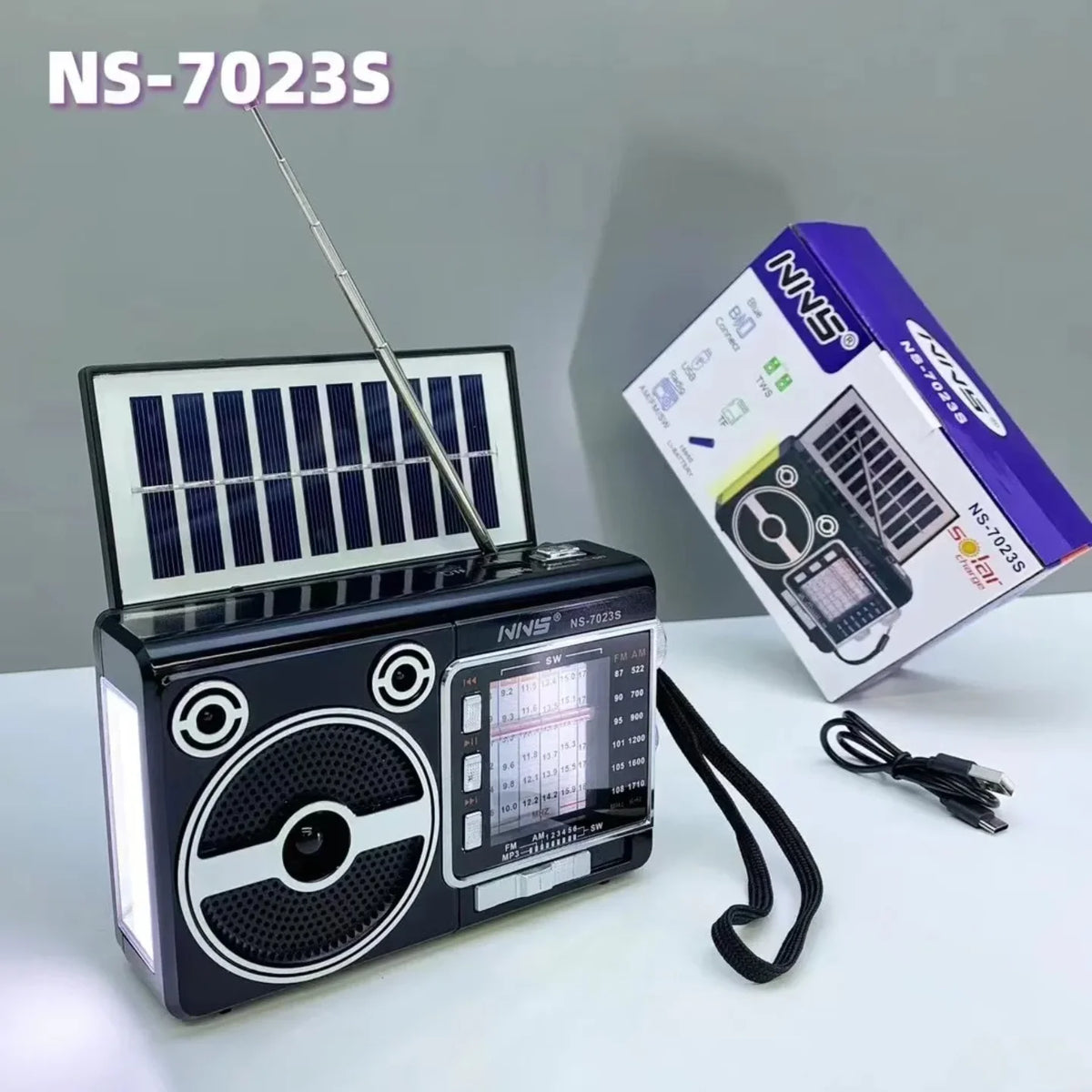 Solarni radio sa bocnom LED lampom i solarnim panelom
