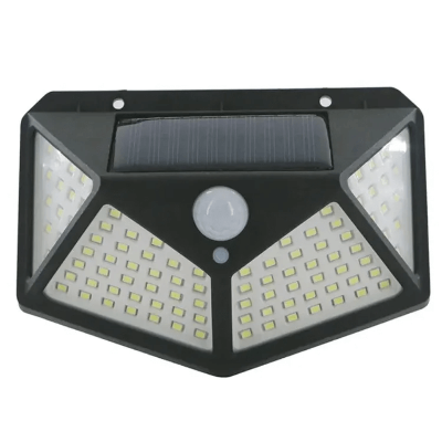 Detaljan prikaz solarnog LED reflektora sa brojnim diodama. Jaka svetlost za sigurnost i osvetljenje eksterijera.