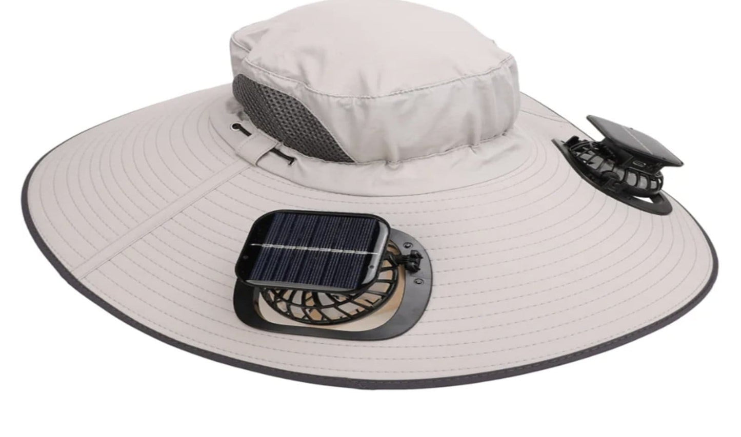 solarni sesir sa ventilatorom prednji prikaz