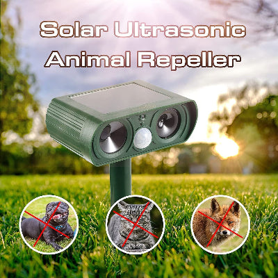 Solarni ultrazvucni rasterivac za zivotinje. Efikasan uredjaj za rasterivanje pasa, macaka i lisica iz dvorista, basti i vocnjaka.
