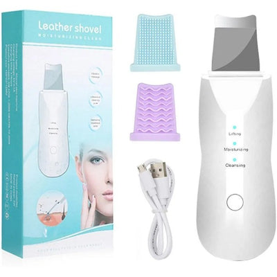 Uredjaj za ciscenje lica i masažu sa kutijom, koja ima ilustracije, opis funkcija i namena. Neophodno pomagalo za kozmeticke salone.