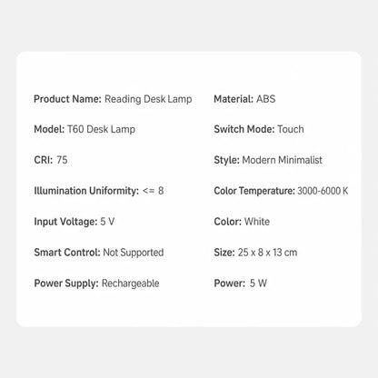 Tehnicke specifikacije T60 LED stone lampe za citanje