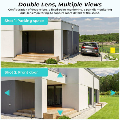 Spoljna kamera sa dvostrukim socivom za istovremeni nadzor parkinga i ulaznih vrata